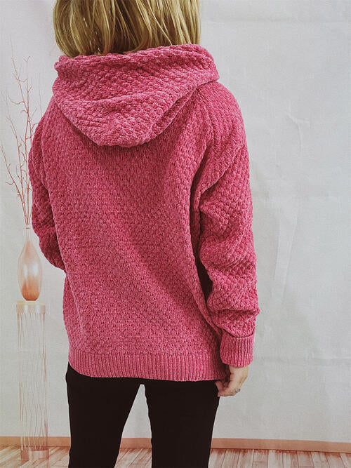 swvws Drawstring Long Sleeve  Hooded Sweater