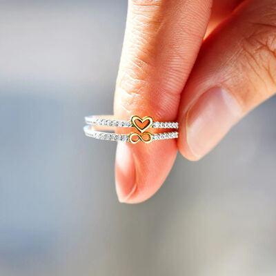 swvws Zircon 925 Sterling Silver Heart Shape Ring