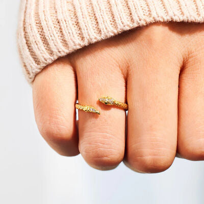 swvws Snake Shape 18K Gold-Plated Bypass Ring