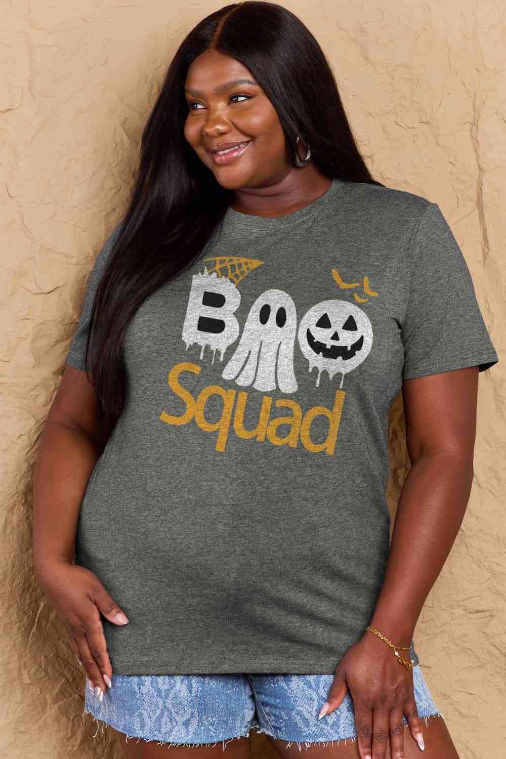 swvws Simply Love Full Size BOO SQUAD Graphic Cotton T-Shirt