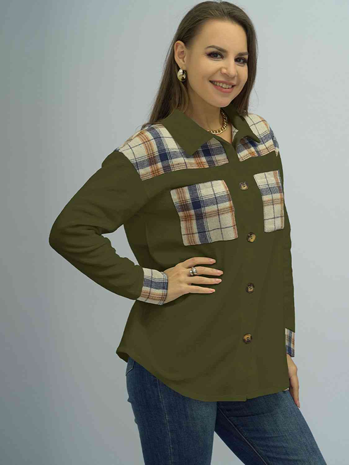 swvws Plaid Dropped Shoulder Shirt