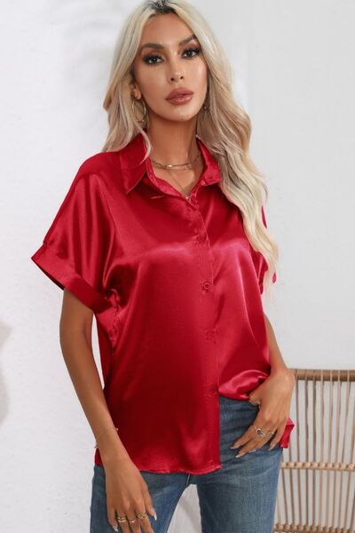 swvws Collared Neck Short Sleeve Shirt