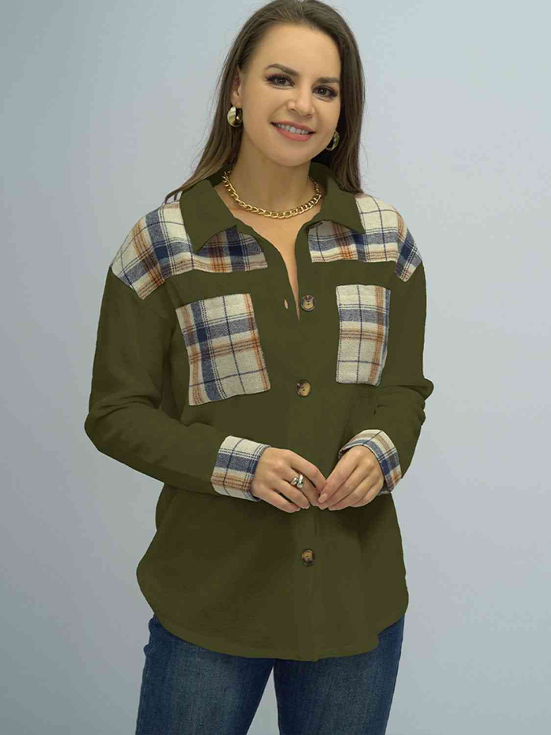 swvws Plaid Dropped Shoulder Shirt