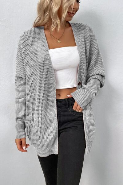 swvws Open Front Dropped Shoulder Cardigan