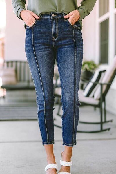 swvws Slim Cropped Jeans with Pockets