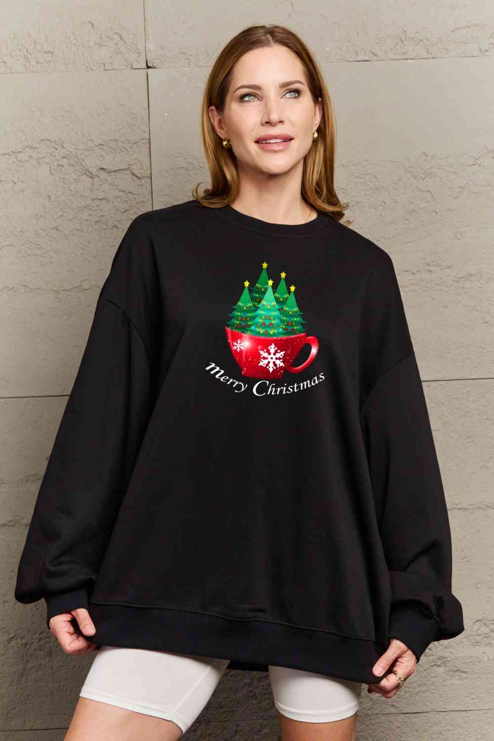 swvws Simply Love Full Size MERRY CHRISTMAS Graphic Sweatshirt