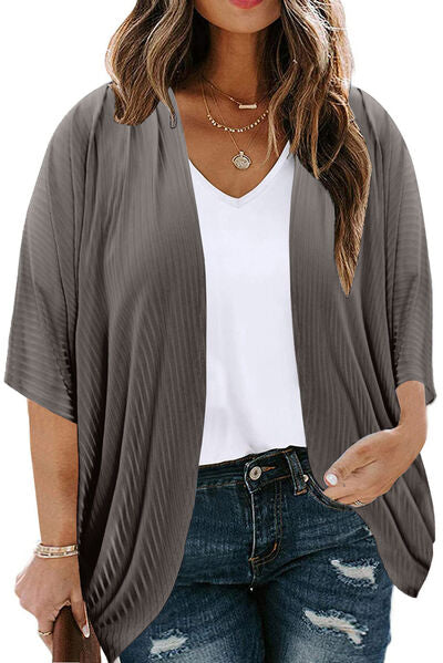 swvws Plus Size Ribbed Cocoon Cover Up