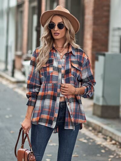 swvws Plaid Button Up Dropped Shoulder Shirt