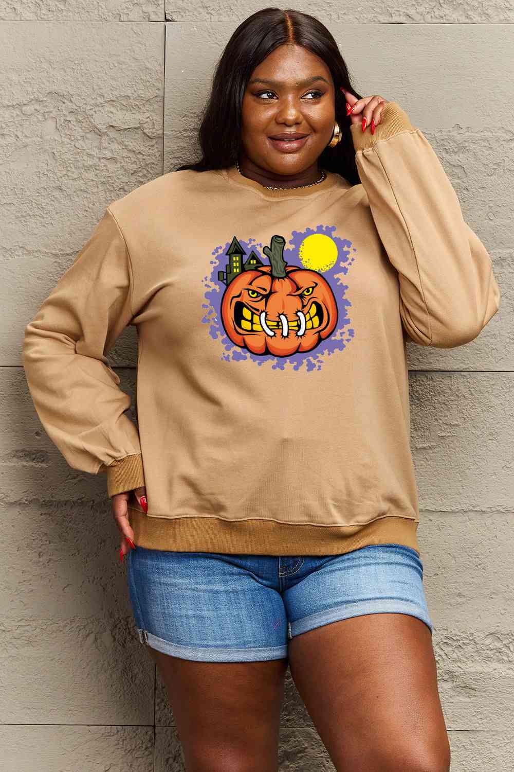 swvws Simply Love Full Size Graphic Round Neck Sweatshirt