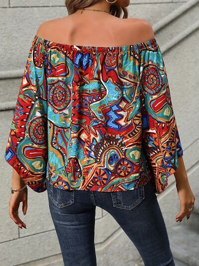 swvws Printed Off-Shoulder Blouse