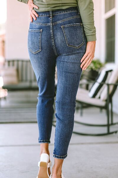 swvws Slim Cropped Jeans with Pockets