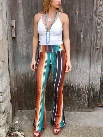 swvws High Waist Striped Bootcut Pants