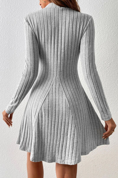 swvws Mock Neck Long Sleeve Mini Dress