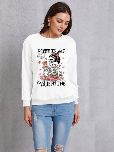 swvws COFFEE IS MY VALENTINE Round Neck Sweatshirt