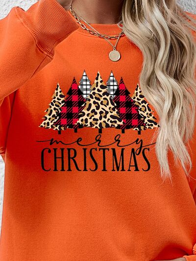 swvws MERRY CHRISTMAS Round Neck Long Sleeve Sweatshirt