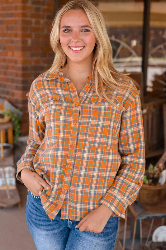 swvws Plaid Collared Neck Shirt