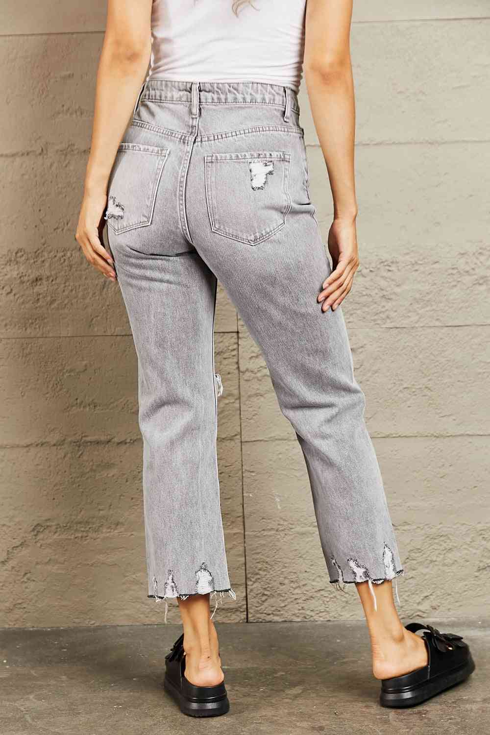 swvws BAYEAS High Waisted Cropped Mom Jeans