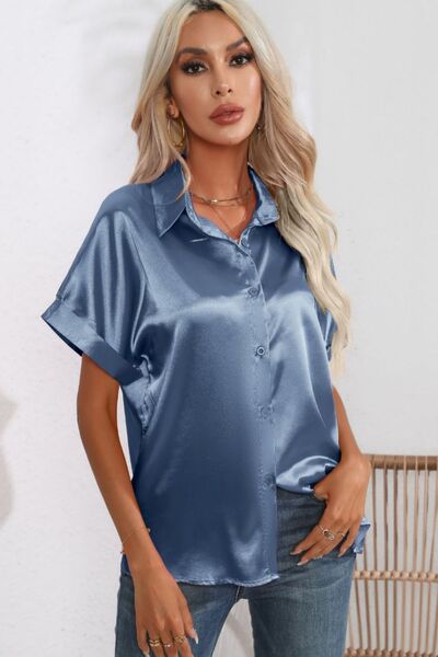 swvws Collared Neck Short Sleeve Shirt