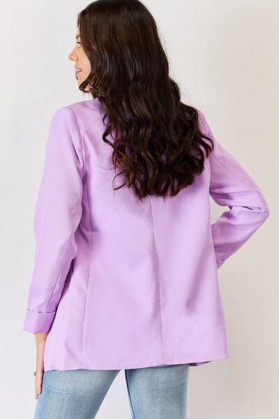 swvws Zenana Open Front Long Sleeve Blazer