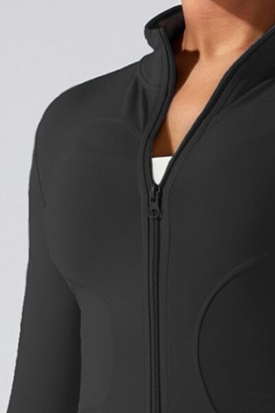 swvws Zip Up Mock Neck Active Outerwear