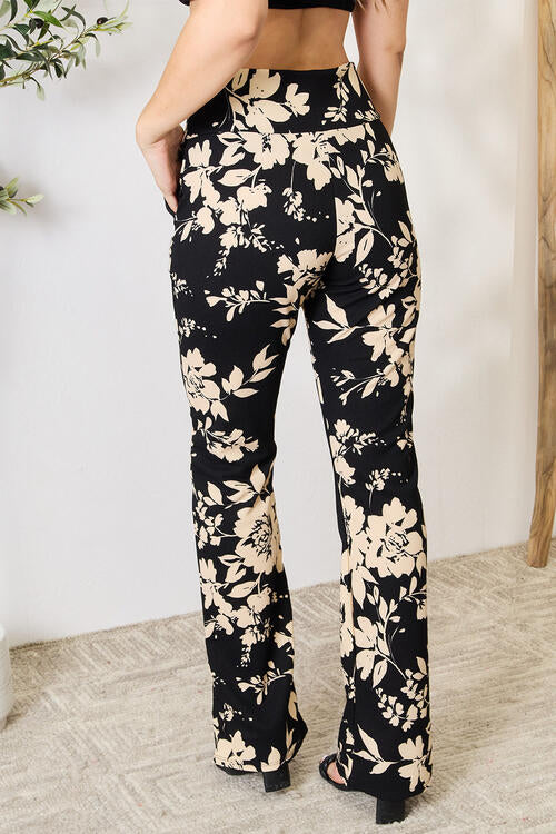 swvws Heimish Full Size High Waist Floral Flare Pants