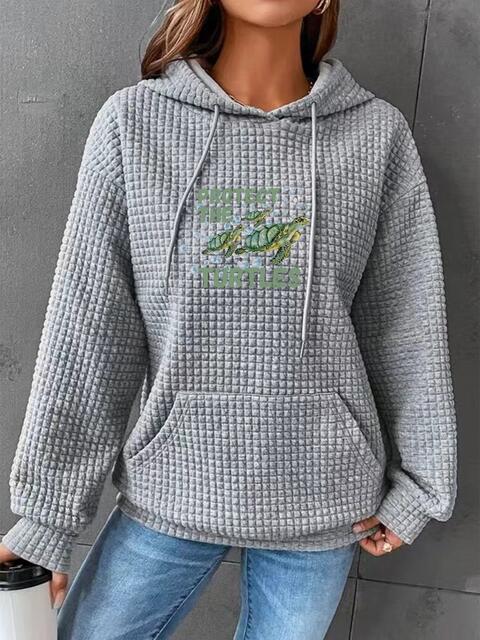 swvws Full Size Turtle Graphic Drawstring Hoodie