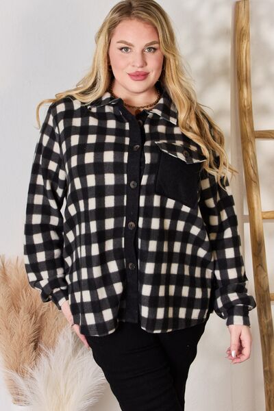 swvws Hailey & Co Full Size Plaid Button Up Jacket