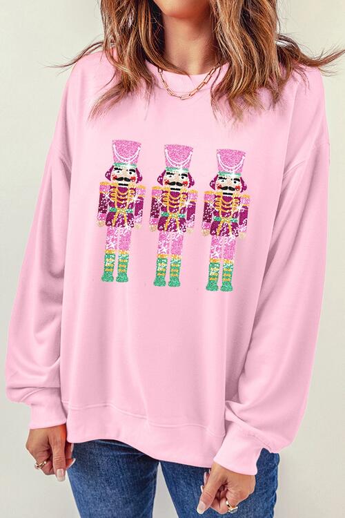 swvws Sequin Nutcracker Long Sleeve Sweatshirt