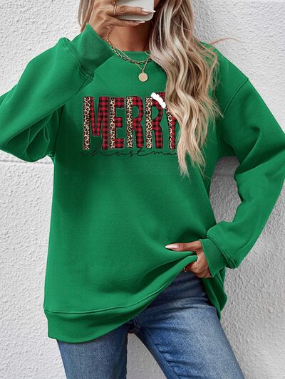 swvws MERRY CHRISTMAS Round Neck Long Sleeve Sweatshirt