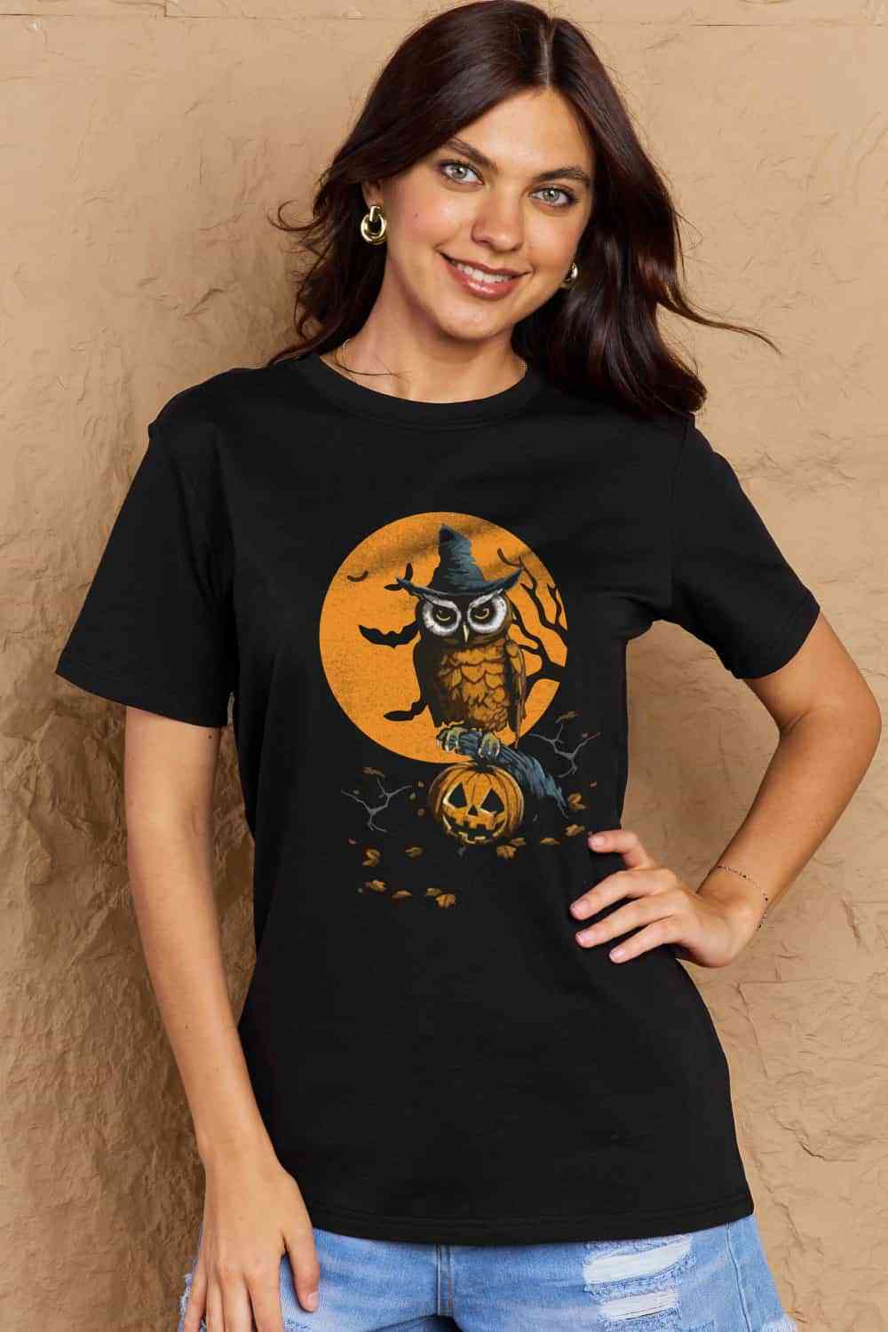 swvws Simply Love Full Size Holloween Theme Graphic Cotton T-Shirt