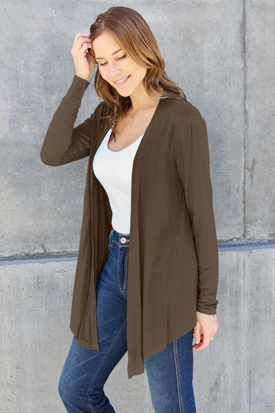 swvws Basic Bae Full Size Open Front Long Sleeve Cardigan