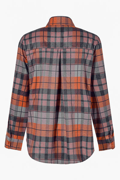 swvws Plaid Pocketed Button Up Shirt