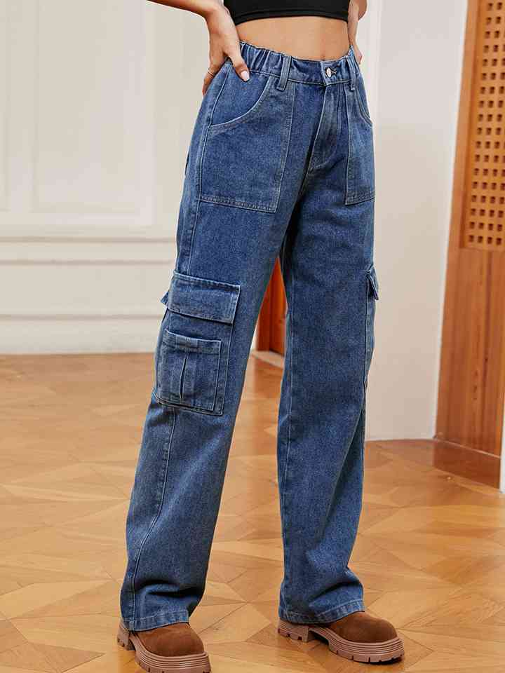 swvws Pocketed Wide Leg Jeans