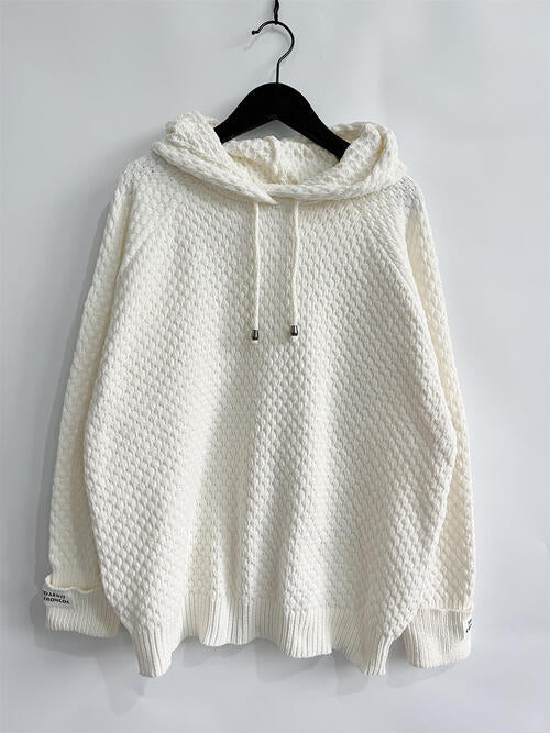 swvws Drawstring Long Sleeve  Hooded Sweater