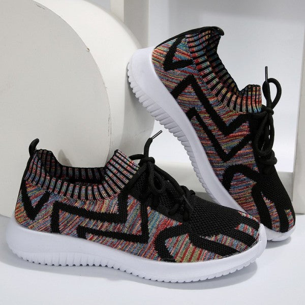 swvws - Black Casual Sportswear Daily Patchwork Frenulum Round Comfortable Out Door Shoes