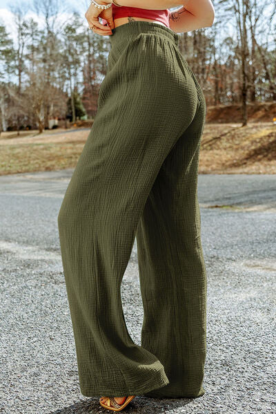 swvws Texture Tied Wide Leg Pants