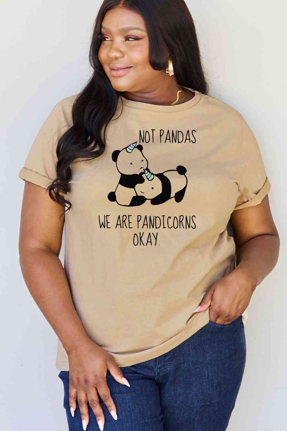 swvws Simply Love Full Size  Pandicorn Graphic Cotton T-Shirt