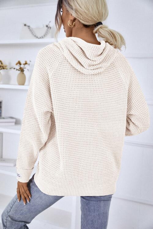 swvws Drawstring Long Sleeve Hooded Sweater