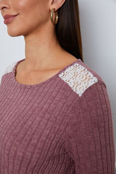 swvws Lace Detail Long Sleeve T-Shirt