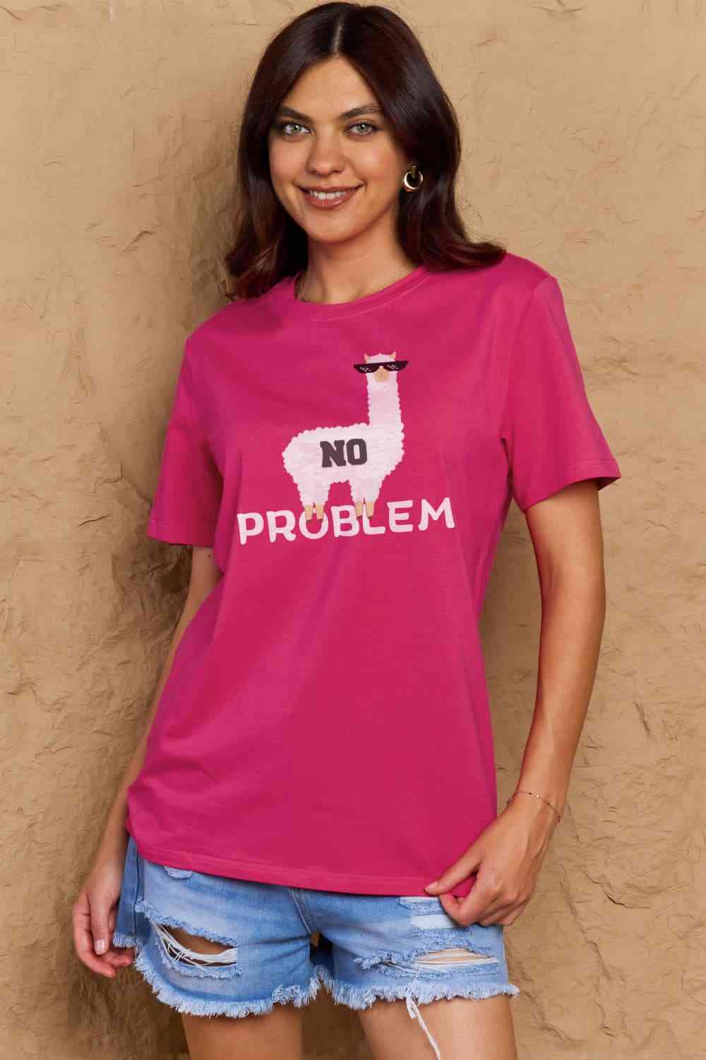 swvws Simply Love Full Size NO PROBLEM Graphic Cotton Tee