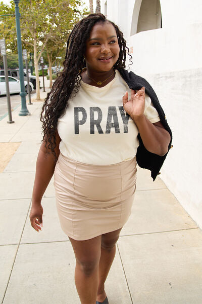 swvws Simply Love Full Size PRAY Round Neck T-Shirt