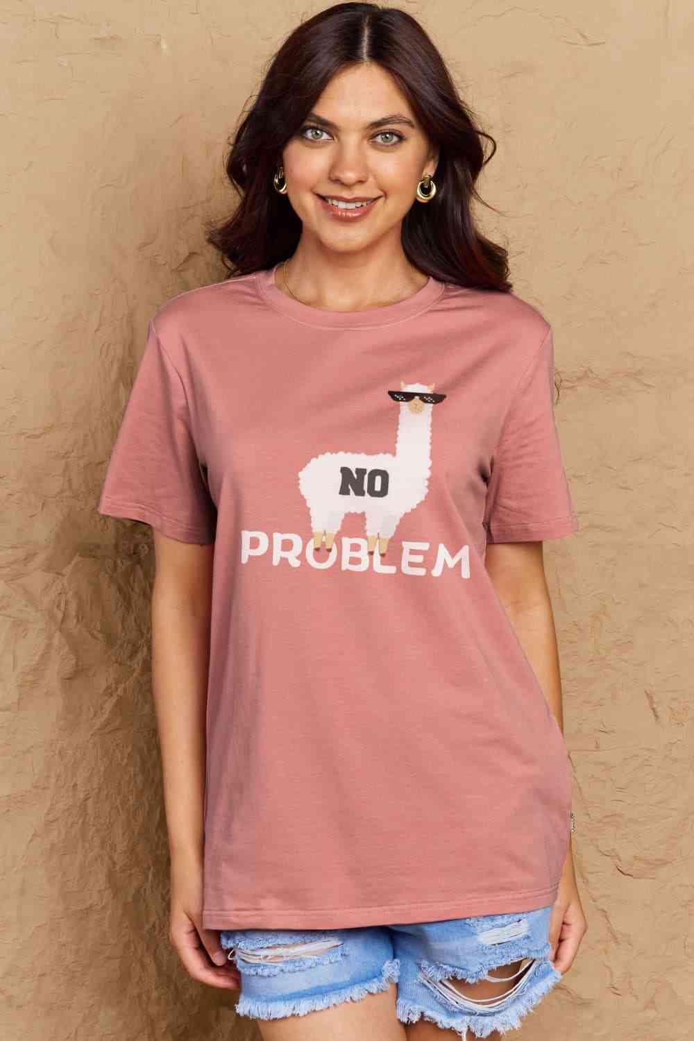 swvws Simply Love Full Size NO PROBLEM Graphic Cotton Tee