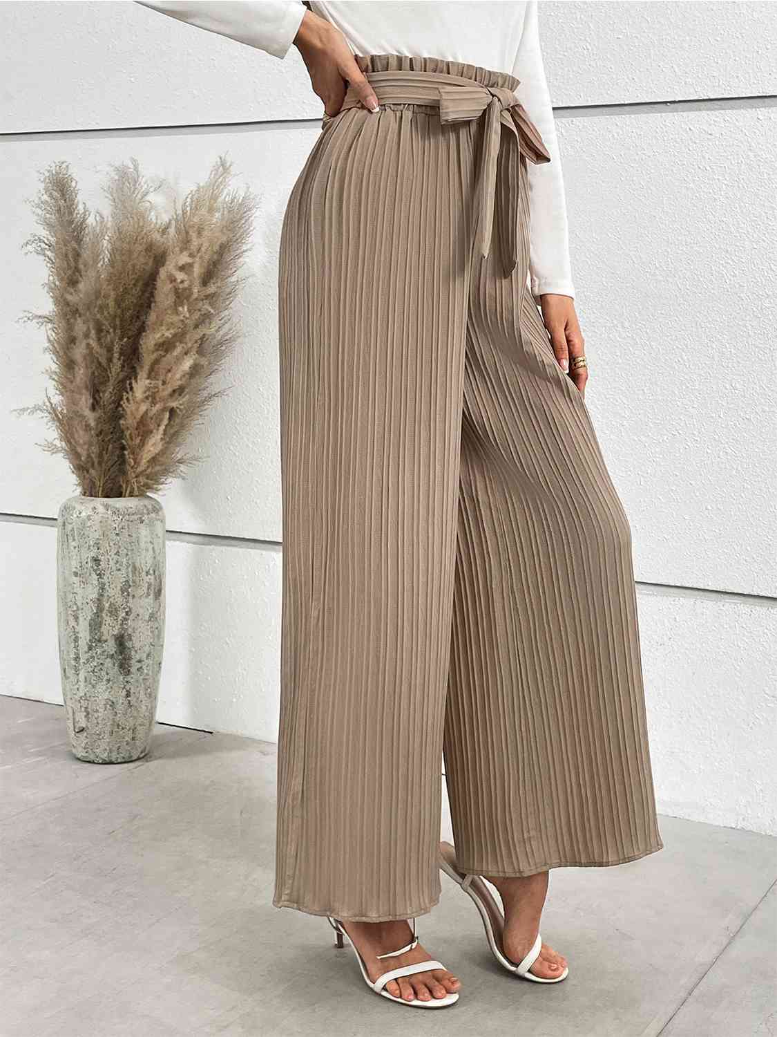 swvws Tied Wide Leg Long Pants