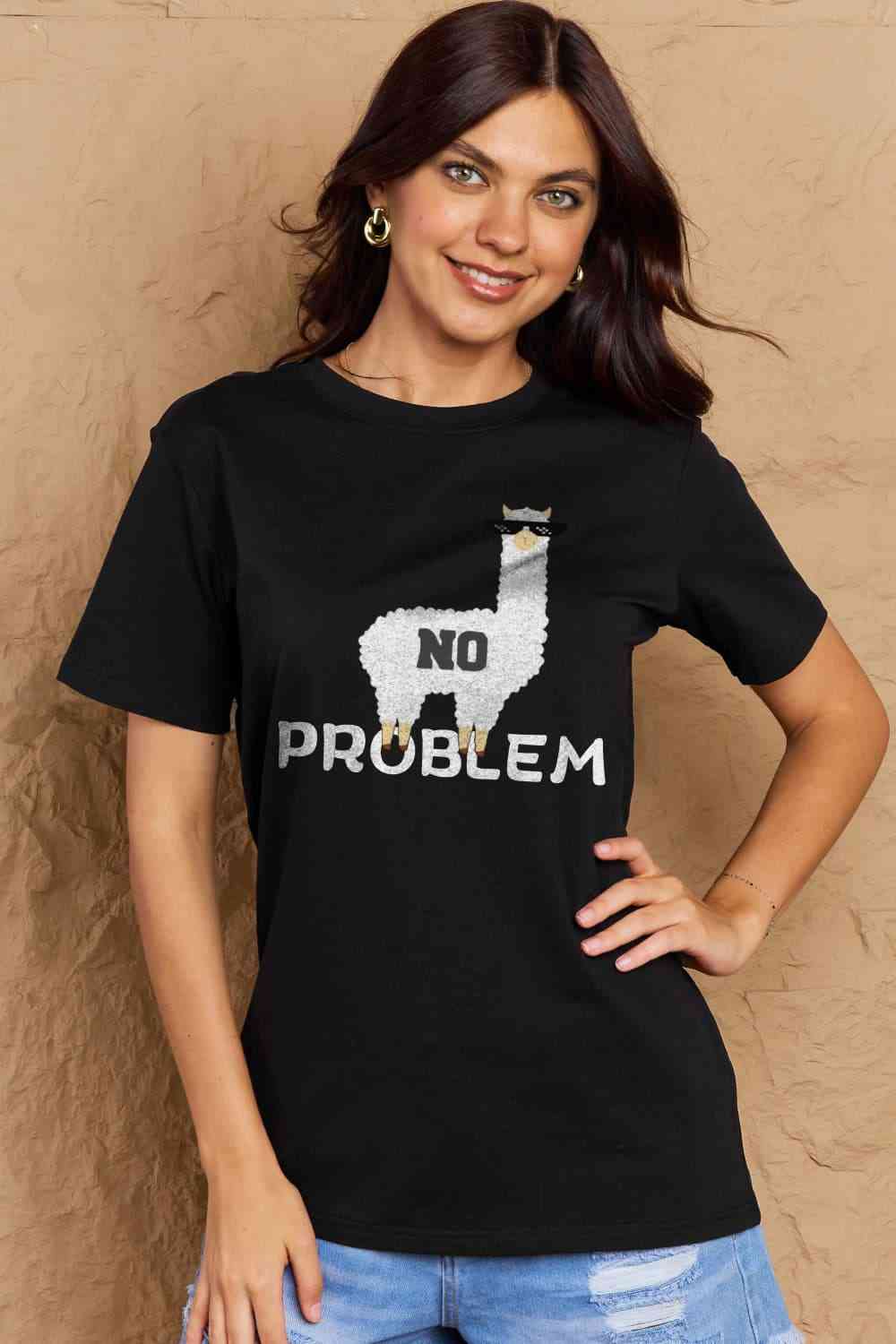 swvws Simply Love Full Size NO PROBLEM Graphic Cotton Tee