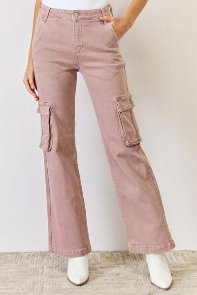 swvws RISEN Full Size High Rise Cargo Wide Leg Jeans