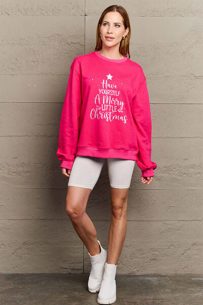 swvws Simply Love Full Size HAVE YOURSELF A MERRY LITTLE CHRISTMAS Round Neck Sweatshirt