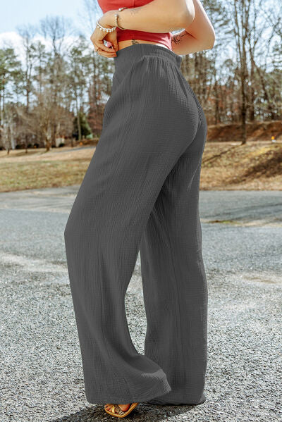 swvws Texture Tied Wide Leg Pants