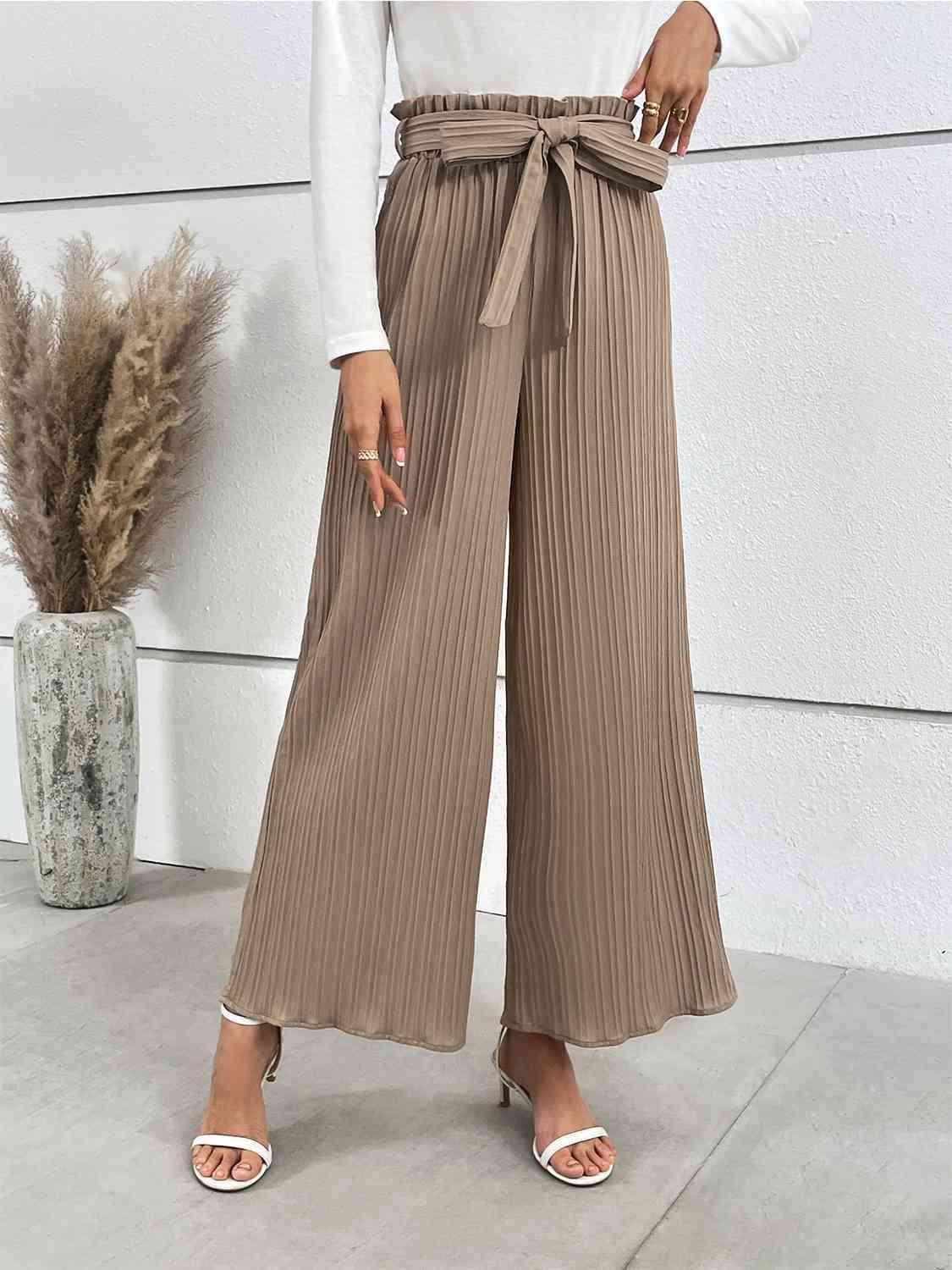 swvws Tied Wide Leg Long Pants