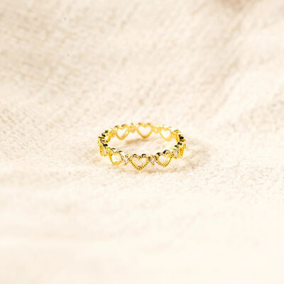 swvws Heart Shape 18K Gold-Plated Ring