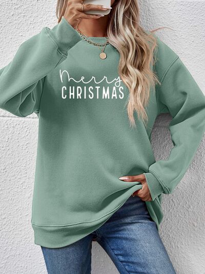 swvws MERRY CHRISTMAS Dropped Shoulder Sweatshirt